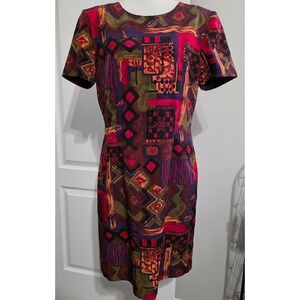 John Roberts Vtg Career Dress Abstract Shift Dress Women 10 Art to Wear Business